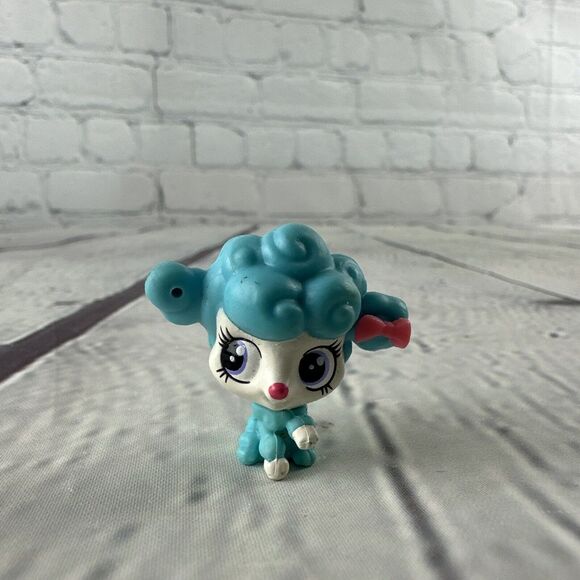 LPS Littlest Pet Shop Mini‎ Blue Poodle With Purple Dot Eyes Hasbro - Picture 1 of 6